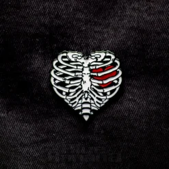 Blue Banana Ribcage Pin Badge (Black)