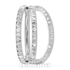 Blue Banana Ridges Triple Row Polished Titanium 1.2mm Hinged Segment Ring (Silver)