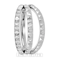 Blue Banana Ridges Triple Row Polished Titanium 1.2mm Hinged Segment Ring (Silver)