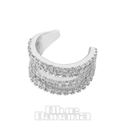 Blue Banana 4 Ring Ear Cuff (Silver)