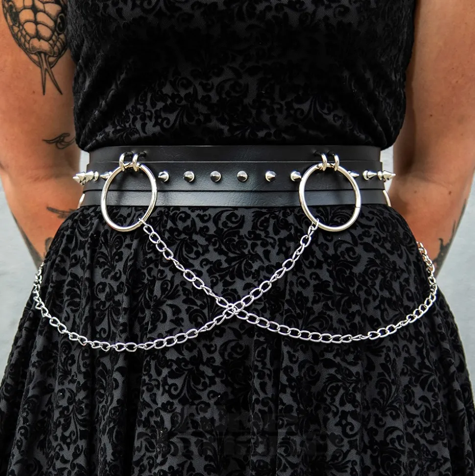 Blue Banana Rings & Chains Belt (Black)
