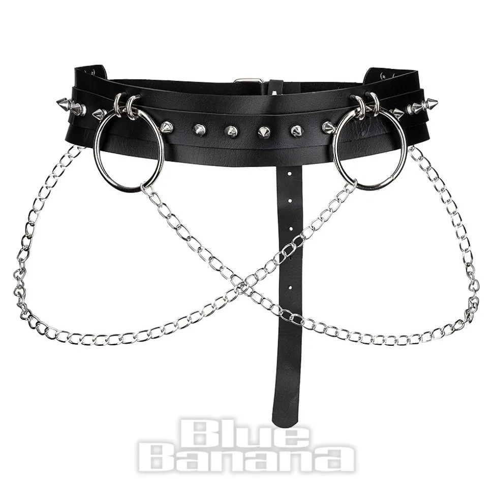 Blue Banana Rings & Chains Belt (Black)