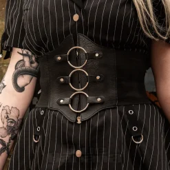 Blue Banana 3 Ring Wide Waist Belt (Black)