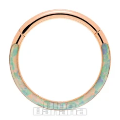 Blue Banana Rose Gold 1.2mm Hinged Segment Ring (Half Opal)