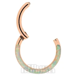 Blue Banana Rose Gold 1.2mm Hinged Segment Ring (Half Opal)