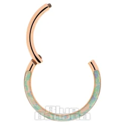 Blue Banana Rose Gold 1.2mm Hinged Segment Ring (Half Opal)
