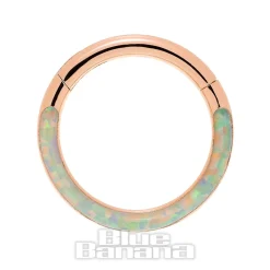 Blue Banana Rose Gold 1.2mm Hinged Segment Ring (Half Opal)
