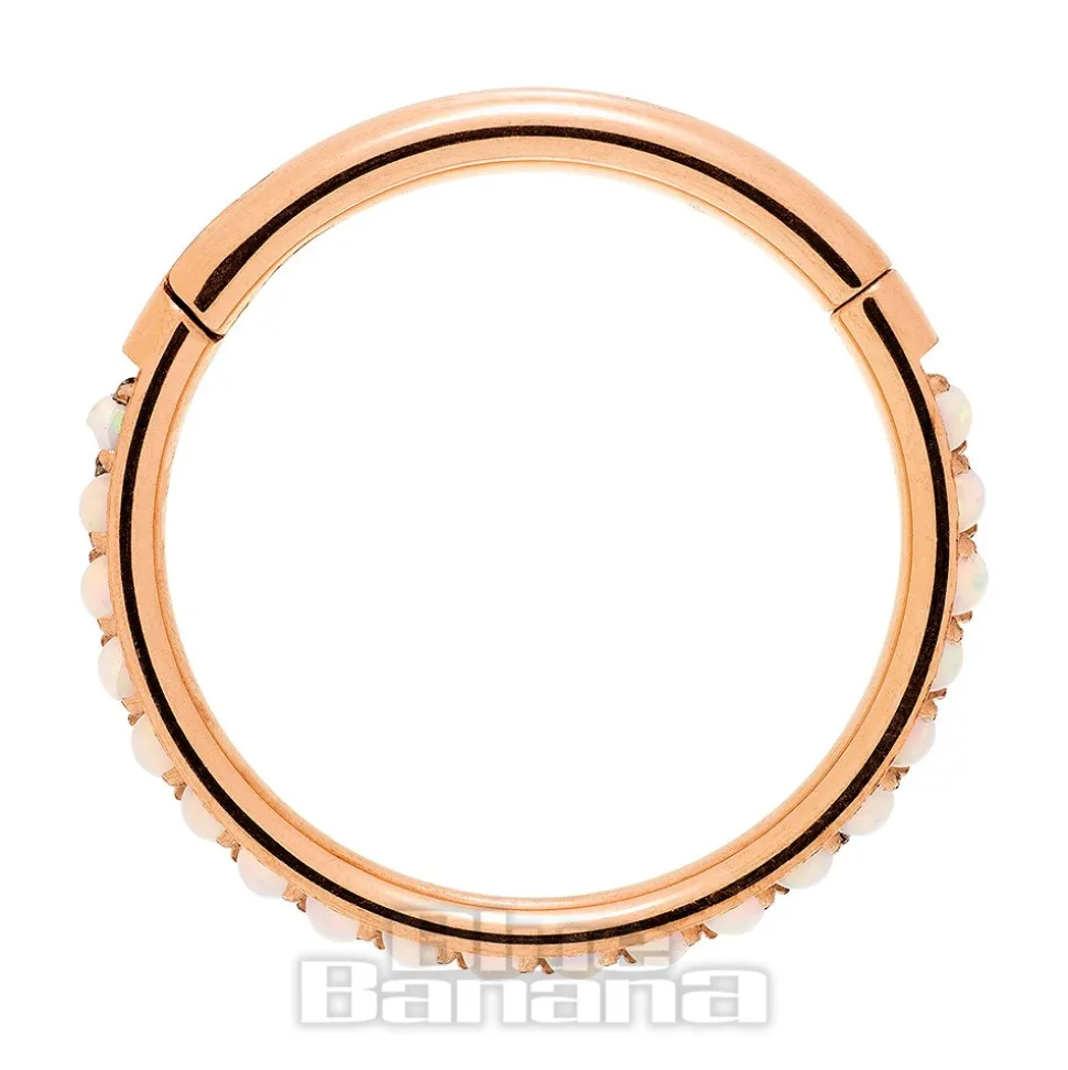 Blue Banana Rose Gold 1.2mm Hinged Segment Ring (Opal)