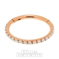 Blue Banana Rose Gold 1.2mm Hinged Segment Ring (Opal)