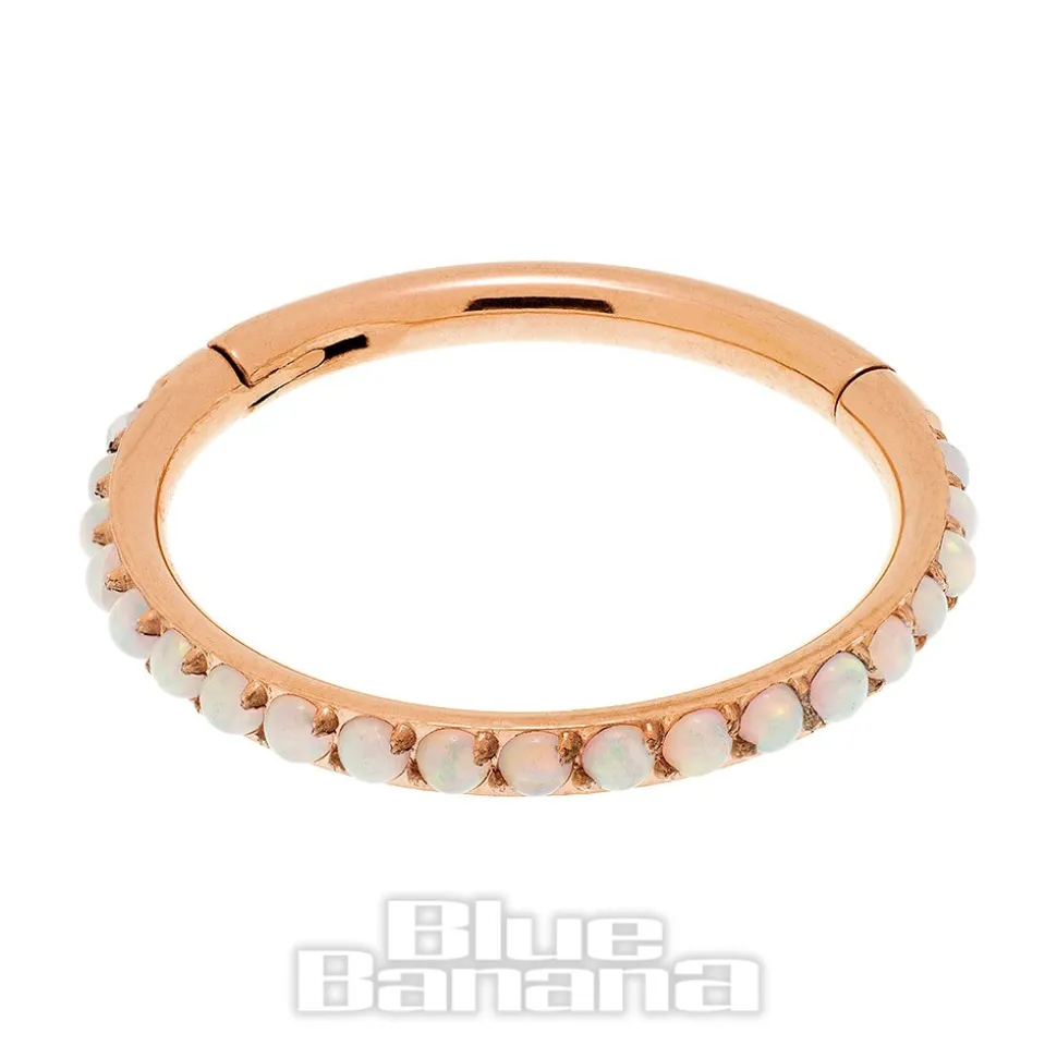 Blue Banana Rose Gold 1.2mm Hinged Segment Ring (Opal)