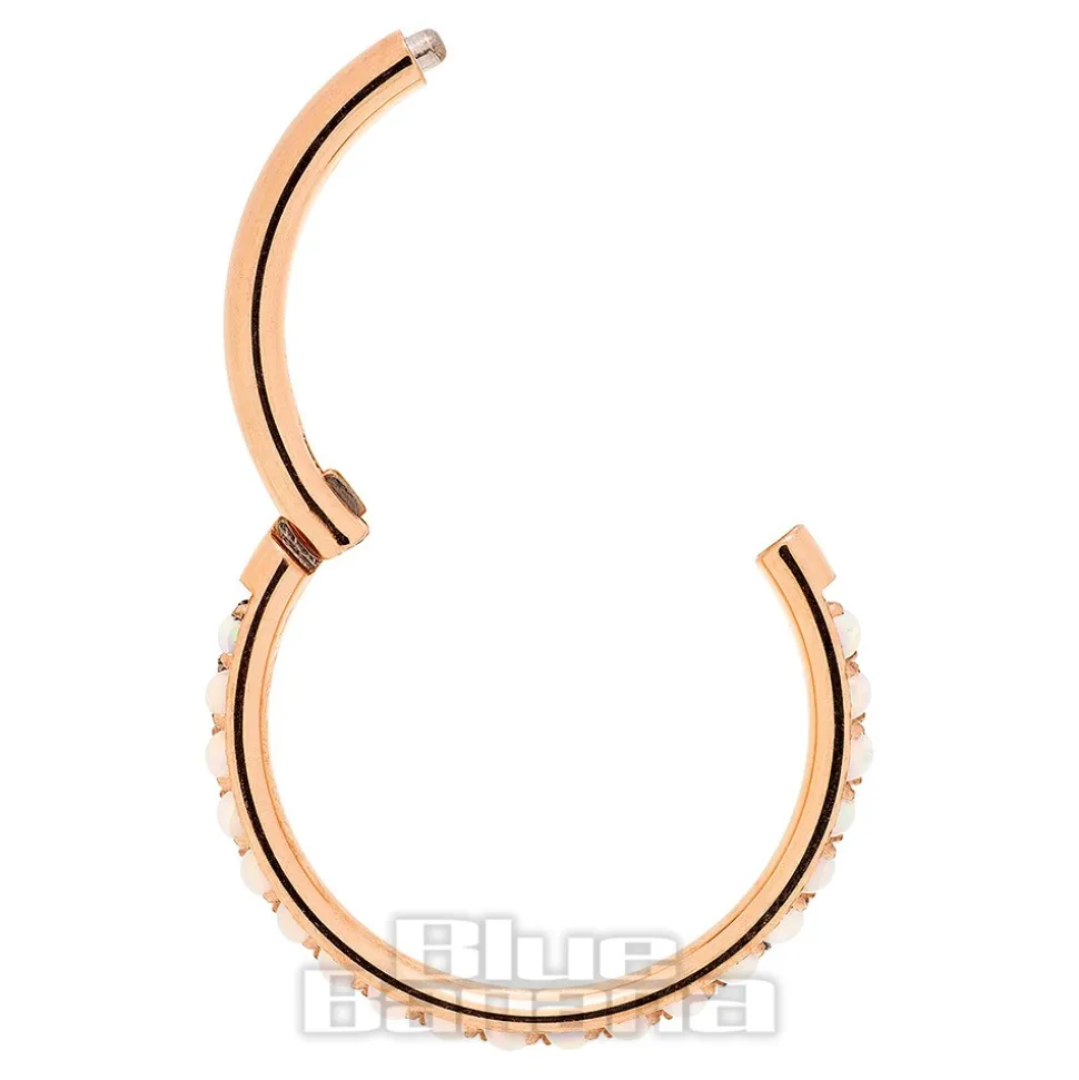Blue Banana Rose Gold 1.2mm Hinged Segment Ring (Opal)