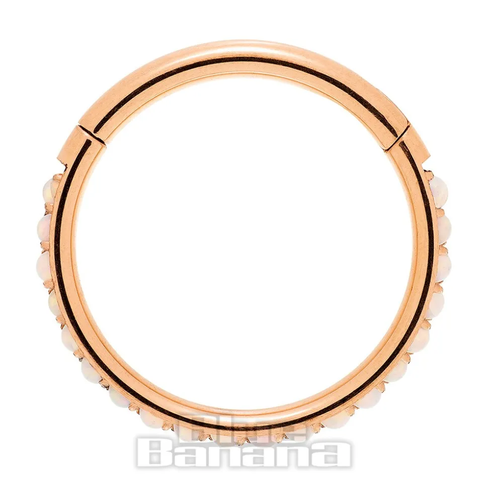 Blue Banana Rose Gold 1.2mm Hinged Segment Ring (Opal)