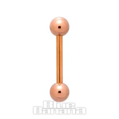 Blue Banana Rose Gold PVD Coated Steel 1.6mm Barbell (Rose Gold)
