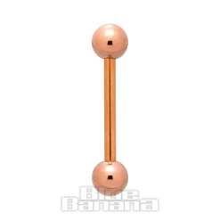 Blue Banana Rose Gold PVD Coated Steel 1.6mm Barbell (Rose Gold)