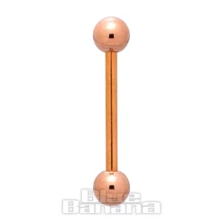 Blue Banana Rose Gold PVD Coated Steel 1.6mm Barbell (Rose Gold)