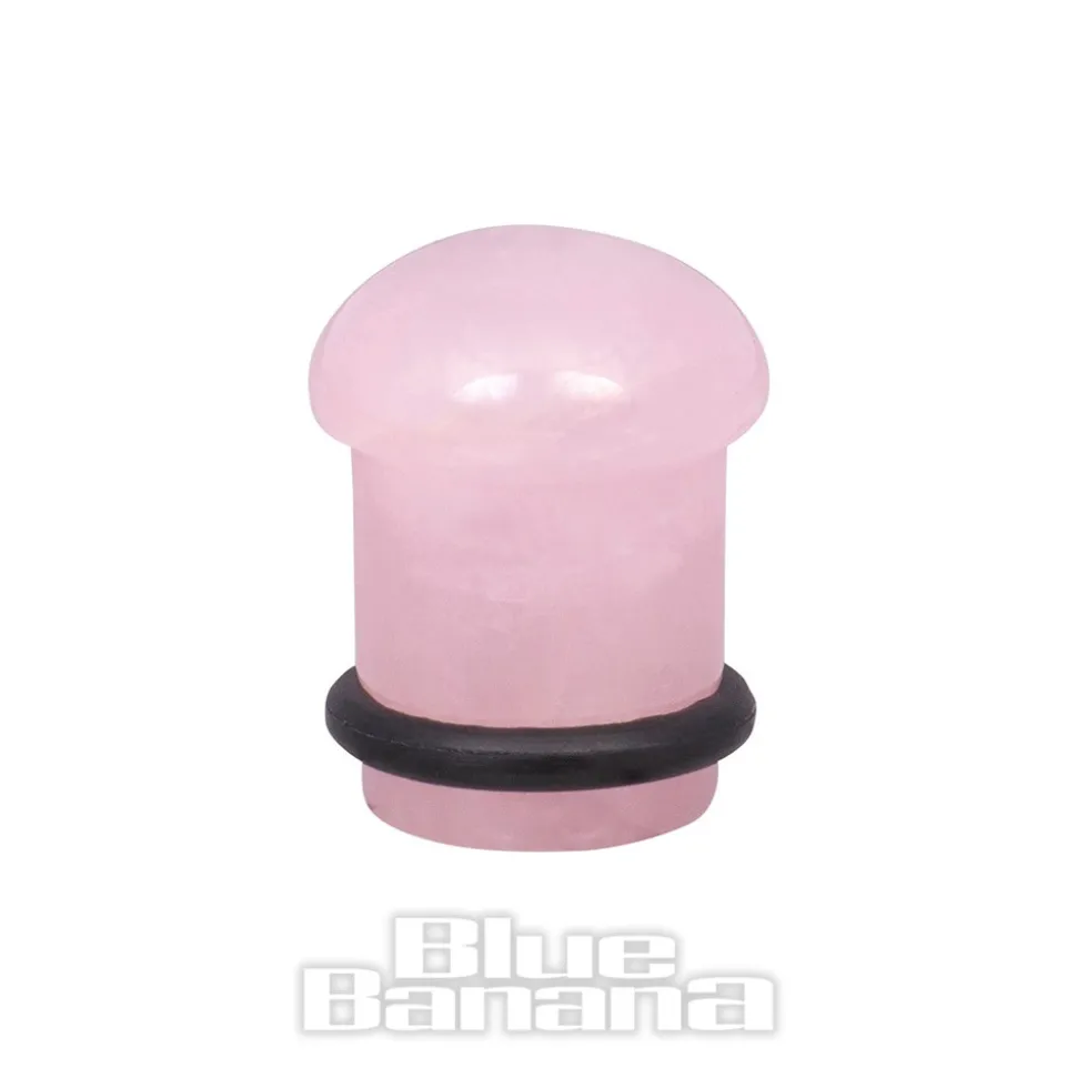 Blue Banana Rose Quartz Crystal Ear Plug 4-16mm (Pink)