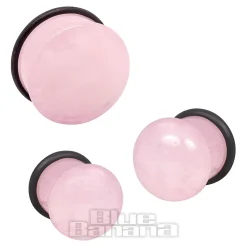 Blue Banana Rose Quartz Crystal Ear Plug 4-16mm (Pink)
