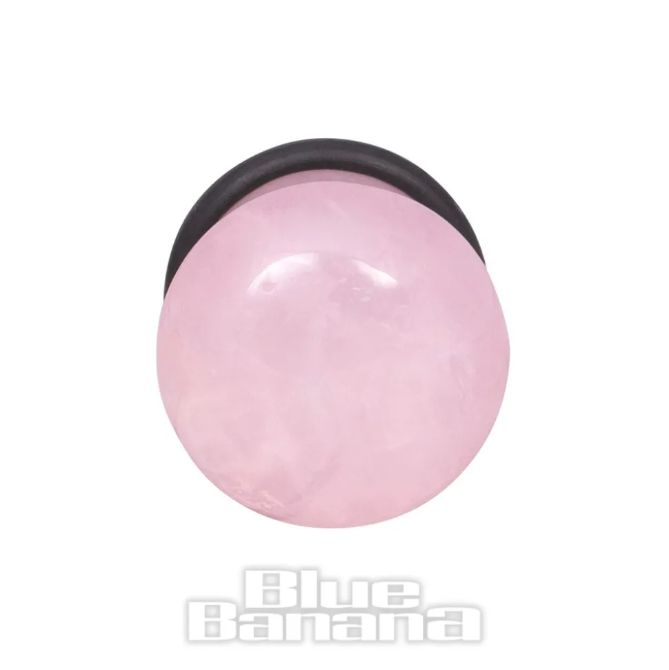 Blue Banana Rose Quartz Crystal Ear Plug 4-16mm (Pink)