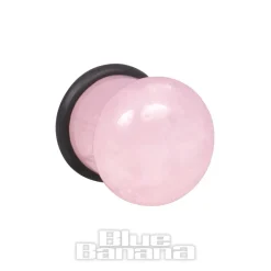Blue Banana Rose Quartz Crystal Ear Plug 4-16mm (Pink)