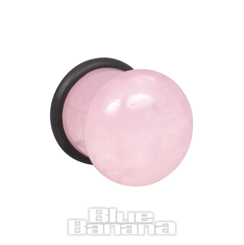 Blue Banana Rose Quartz Crystal Ear Plug 4-16mm (Pink)