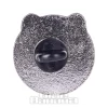 Blue Banana Round Cat Face Pin Badge (Black)