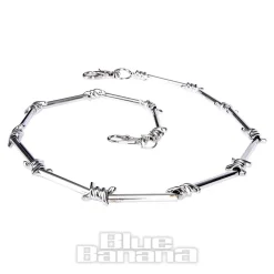 Blue Banana Short Barbed Wire Chain (Silver)