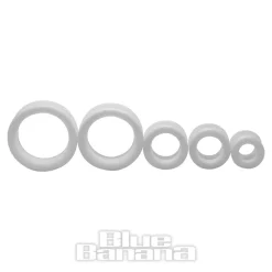 Blue Banana Silicone Eyelet Flesh Tunnel 10-34mm (White)