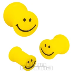 Blue Banana Silicone Smiley Plug 6-24mm (Yellow)