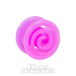 Blue Banana Silicone Spiral Flesh Tunnel 6-16mm (Purple)