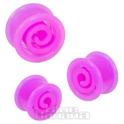 Blue Banana Silicone Spiral Flesh Tunnel 6-16mm (Purple)