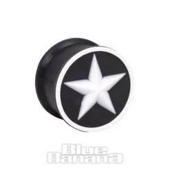 Blue Banana Silicone Star Plug 6-20mm (Black/White)