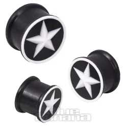 Blue Banana Silicone Star Plug 6-20mm (Black/White)