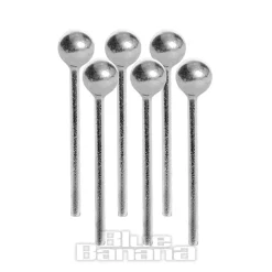 Blue Banana Silver 1.5mm Ball Nose Studs (Pack of 6)