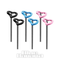 Blue Banana Silver 1.8mm Multicoloured Heart Nose Studs (Pack of 6)