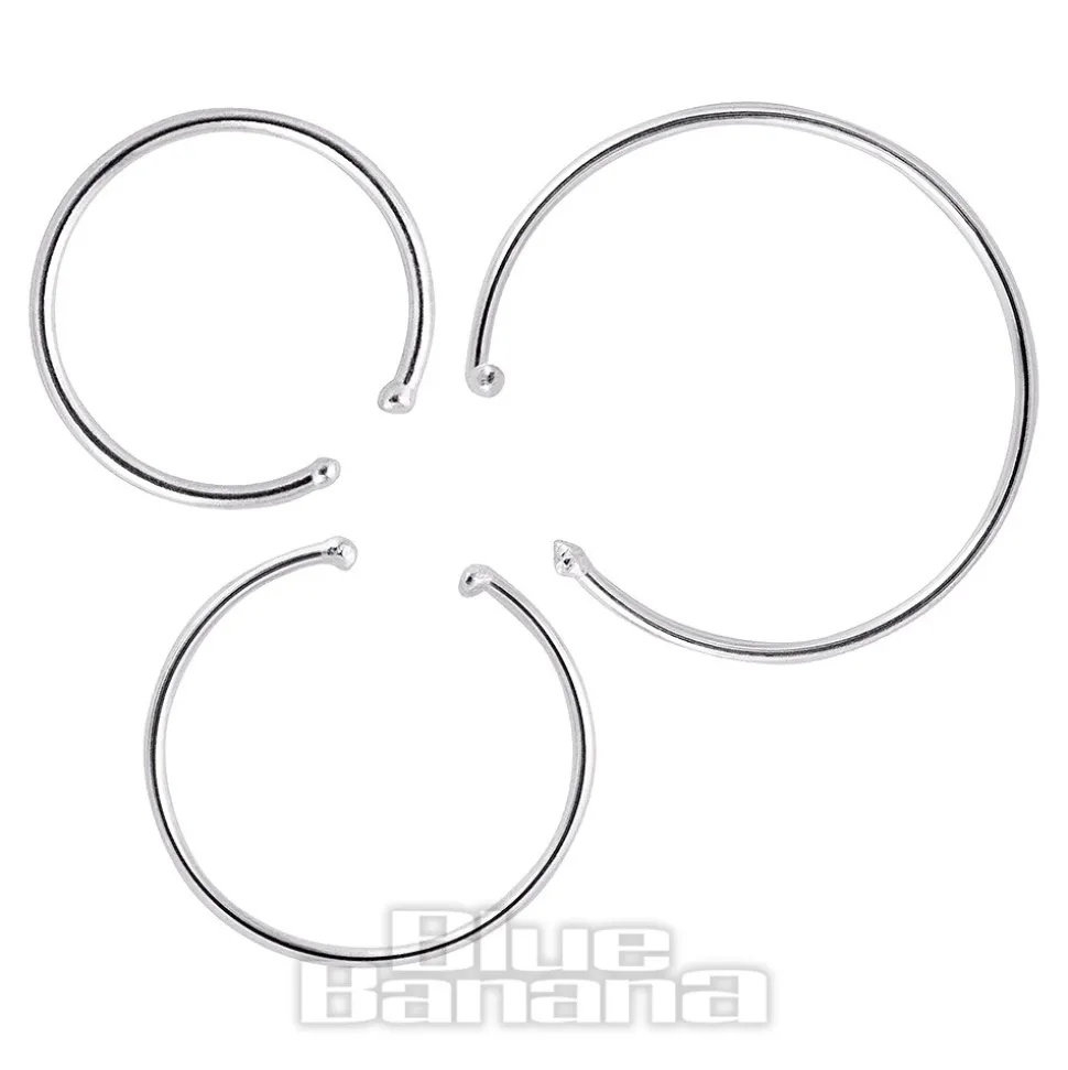 Blue Banana Silver 1.0mm Open Nose Ring (Silver)