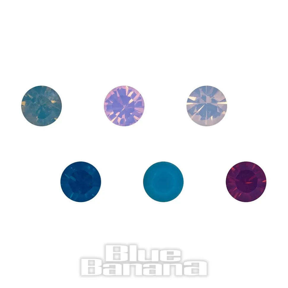 Blue Banana Silver 1.8mm Swarovski Nose Studs (Pack of 6)
