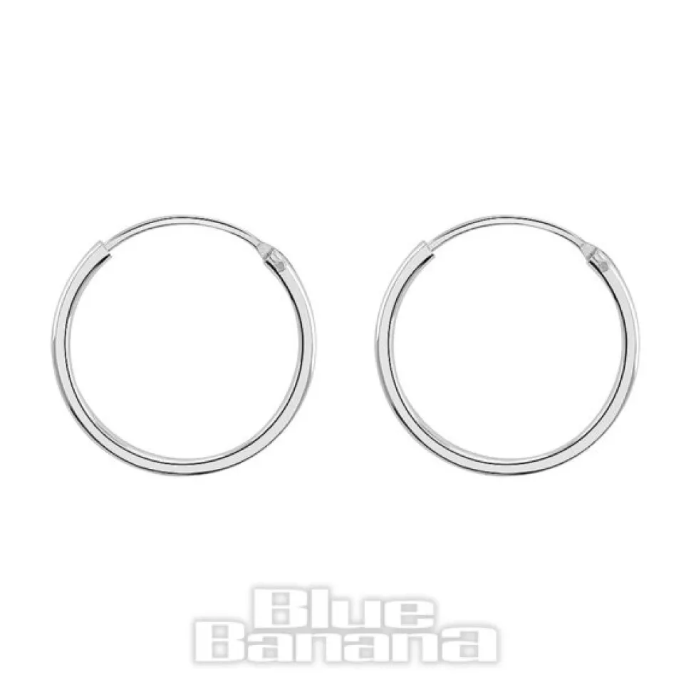 Blue Banana Silver 16 2Pc Hoops (Silver)