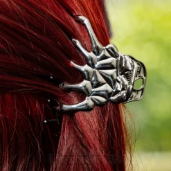 Blue Banana Skeleton Hand Grip Hair Clip (Black)