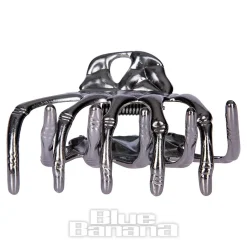 Blue Banana Skeleton Hand Grip Hair Clip (Black)
