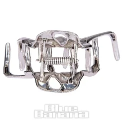 Blue Banana Skeleton Hand Grip Hair Clip (Silver)
