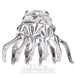 Blue Banana Skeleton Hand Grip Hair Clip (Silver)