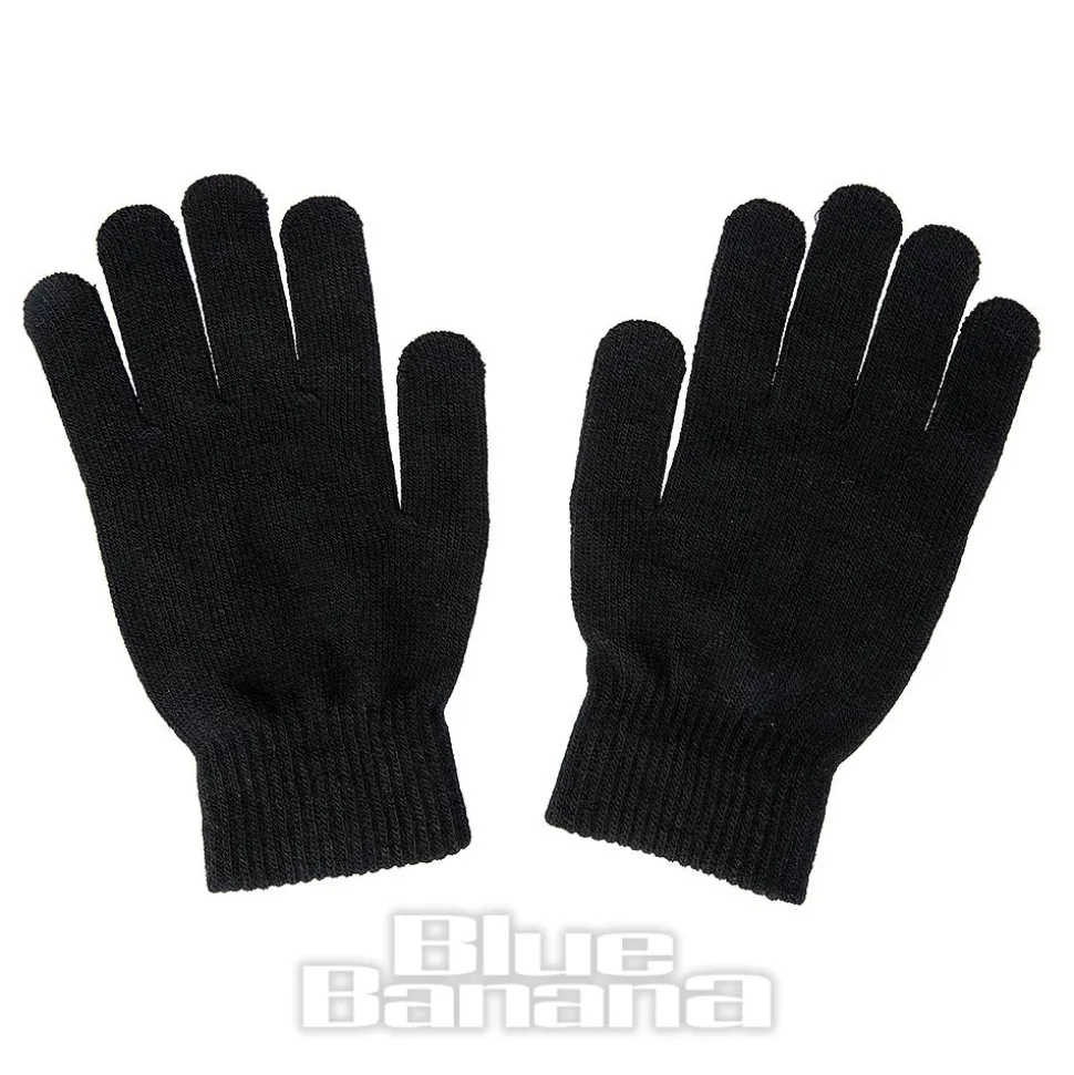 Blue Banana Skelly Hands Gloves (Black/White)