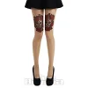 Blue Banana Skull And Roses Tights (Black-Red)