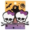 Blue Banana Skull Bow Hair Clip (White)