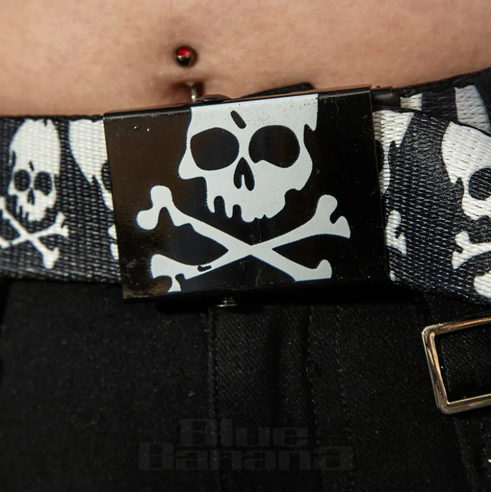 Blue Banana Skull & Crossbones Belt (Black)