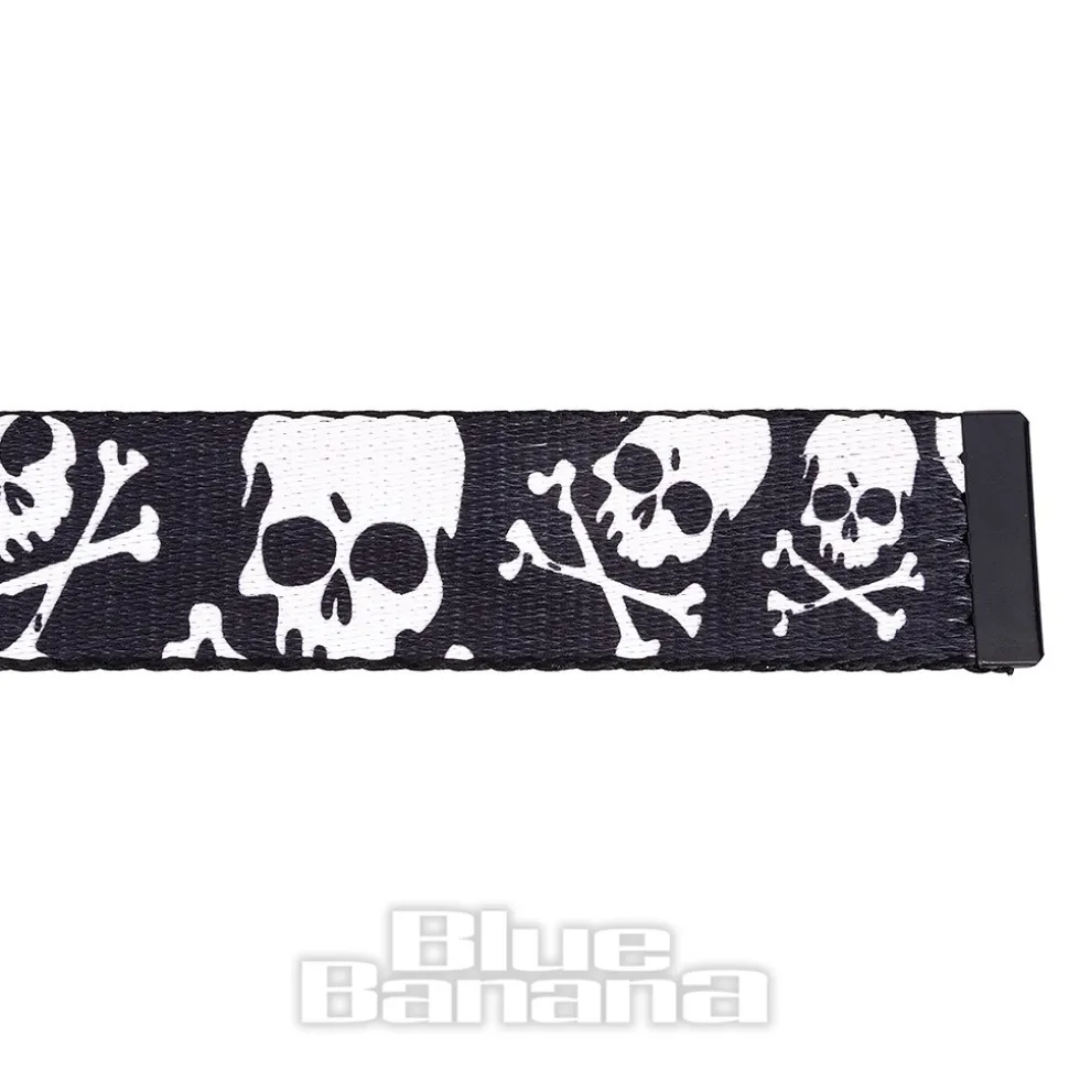 Blue Banana Skull & Crossbones Belt (Black)