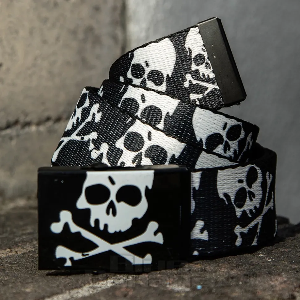 Blue Banana Skull & Crossbones Belt (Black)