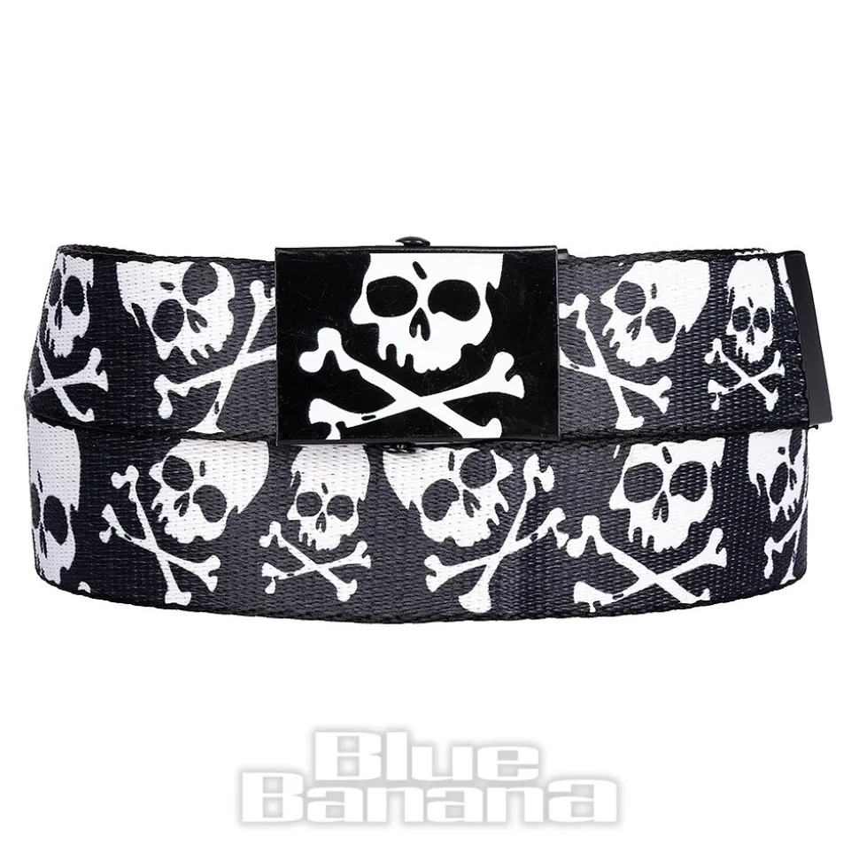 Blue Banana Skull & Crossbones Belt (Black)