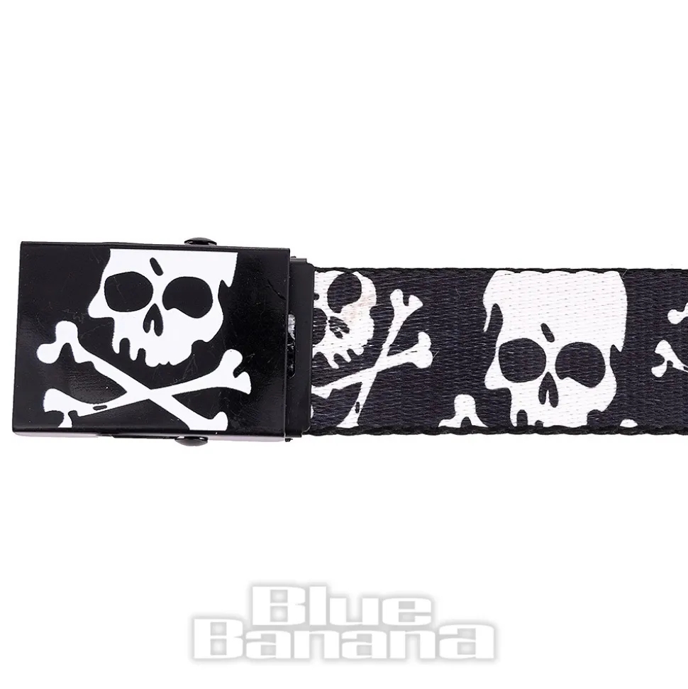 Blue Banana Skull & Crossbones Belt (Black)