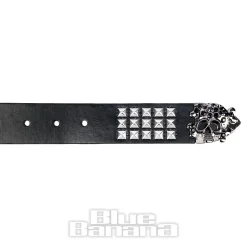 Blue Banana Skull End Studs Belt (Black)